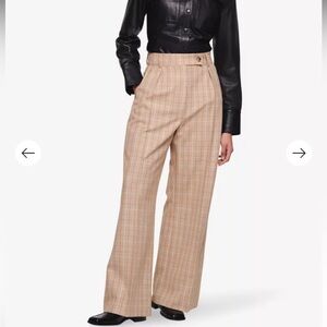 Aligne Fedde Checkered Wide Leg Trousers Sz 4 US